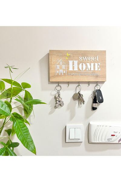 CARNİELLA Ahşap Anahtarlık Askılığı Anahtar Asacağı Duvar Askılığı Dekoratif ...