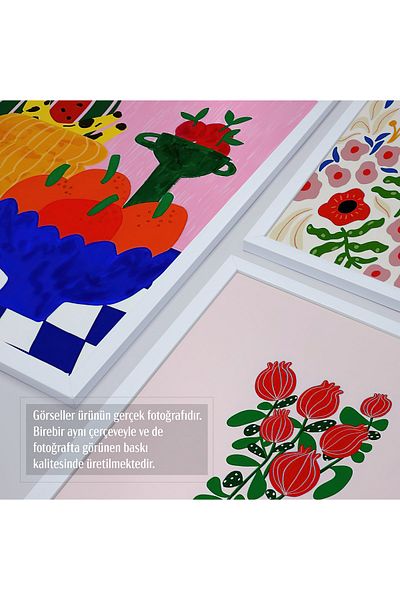 HOMEPACK Σετ ζωγραφικής 4 τεμαχίων με λευκό πλαίσιο D-016