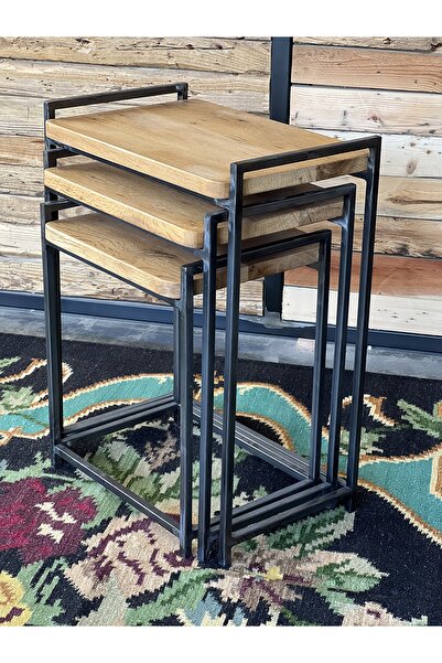 Muut Collection Ahşap Tablalı Endüstriyel Zigon Sehpa