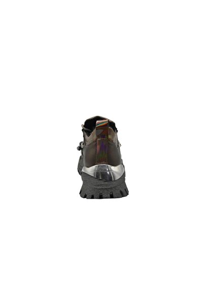 DUYGUSHOESBAG Kadın Gümüş Zincir Aksesuarlı Kalın Tabanlı Spor Ayakkabı
