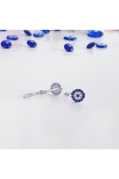 MAGRİB Nazar Boncuklu Gümüş Çocuk Küpesi