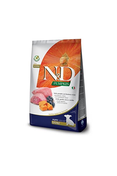 N&D Pumpkin Tahılsız Mini Puppy 7kg Kuzu Bal Kabağı Ve Yaban Mersinli Ufak Irk Yavru Köpek Maması