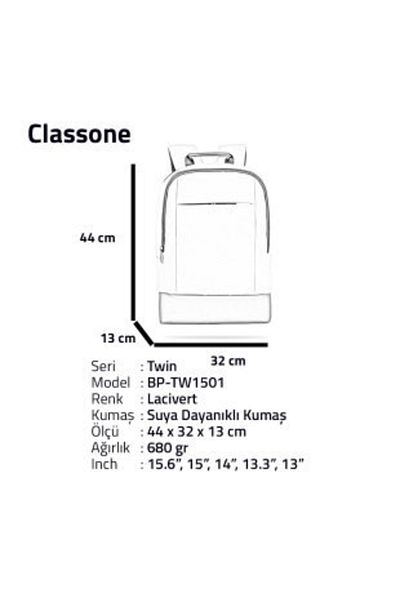 Classone Bp-tw1501 توين كولور 15.6 بوصة N.bag-blue