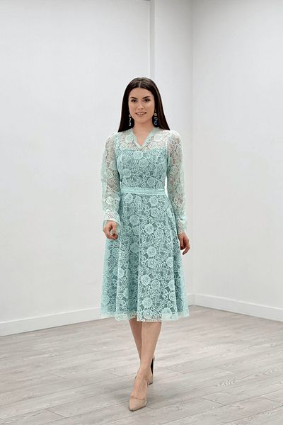 giyimmasalı Guipure Midi Dress - Mint Green