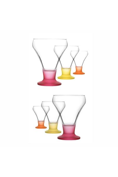 LAV 6-Piece Coral Frosty - Colorful Footed Ice Cream Rack
