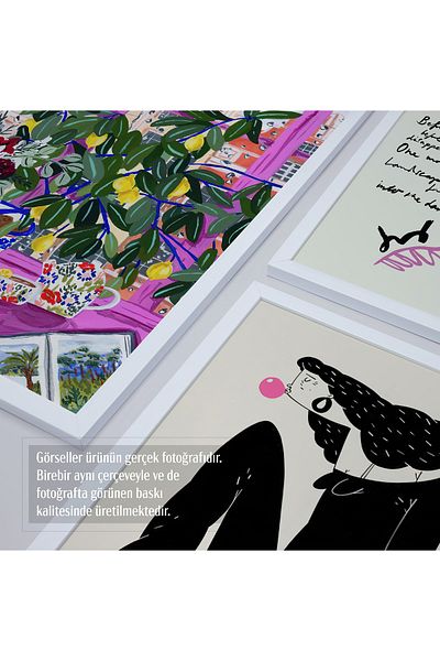 HOMEPACK Σετ ζωγραφικής 4 τεμαχίων με λευκό πλαίσιο D-017
