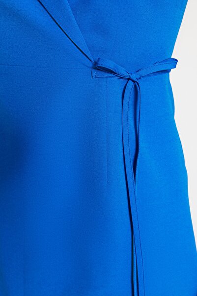 Trendyol Collection Синя ткана сукня-жакет А-силуету TWOSS23EL01508