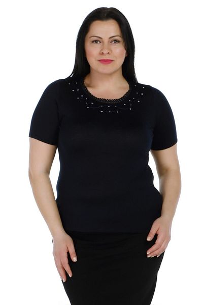 Solo Women's Crystal Stone Hand Knitted Knitwear Blouse