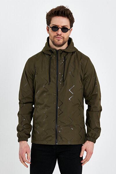 Rompasso Jachetă de sezon pentru bărbați, cu imprimeu kaki, rezistentă la apă...