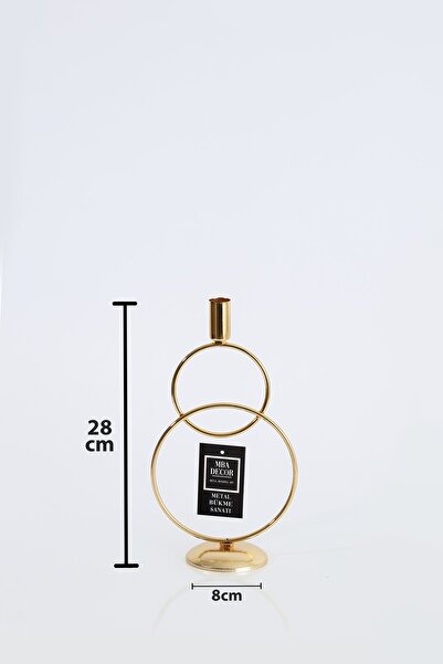 mba decor metal bending art Ikili Gold Şamdan Mumluk Dekoratif Dekorasyon Paslanmaz Kaplama Dolu Demir 28 Cm Kardan Adam