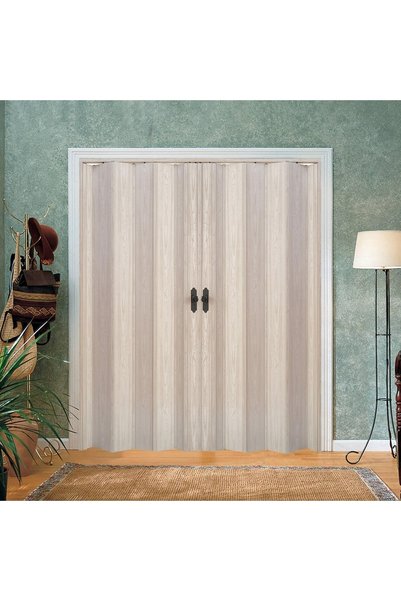 FARAN DEKORASYON 185 X 230 Akçaağaç Renk Camsız Çift Açılım Pvc Akordiyon Katlanır Kapı