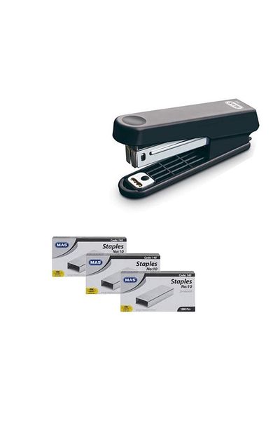 Mas 754 Stapler Machine Basic Black + 3 Pieces of Staples