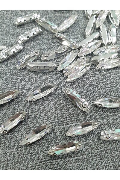 CRYSTALSHOP 4*15 мм кристален стълбов камък тип „шатъл“ (25 броя)