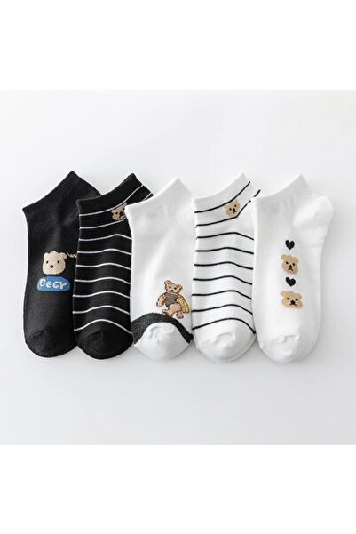 footmania Σετ γυναικείες κοντές κάλτσες 5' με διπλό σχέδιο