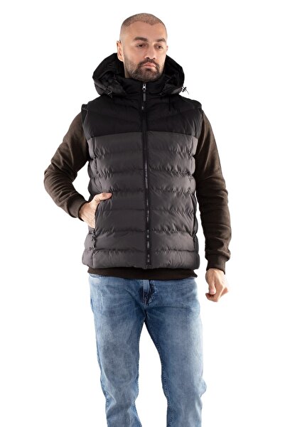 BIGAZZI 948-304 Slimfit Iki Renkli Kapşonlu Erkek Şişme Yelek