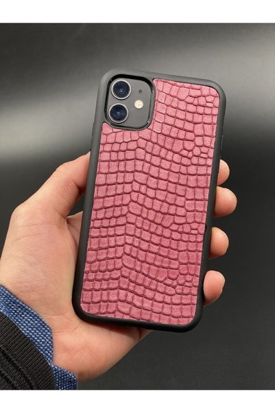 MAT Deri iPhone 11 Compatible Case Patterned Genuine Leather Phone Case