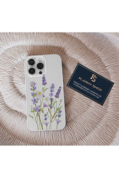 Flashy Shop Samsung Galaxy M52 Uyumlu Çiçek Desenli Şeffaf Kılıf