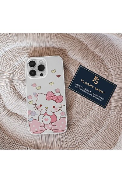 Flashy Shop Redmi Note 9 Uyumlu Hello Kity Tasarımlı Şeffaf Kılıf