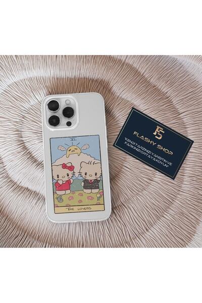 Redmi Note 9 Compatible Hello Kity Lovers Tarot Card Design Transparent Case