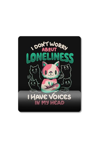 Pixxa قطة - نموذج لوحة الماوس I Don't Worry About Loneliness مع دعم المعصم - 1