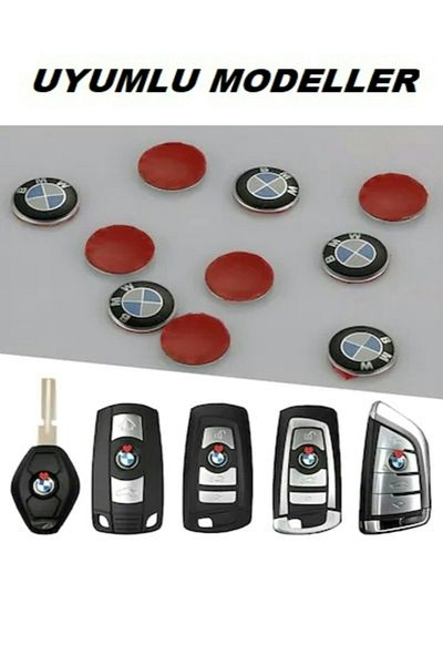 ASRKEYS Breloc Bmw Logo metal Emblem Emblem 3m Adeziv 2 buc 11mm (Nu este un breloc)