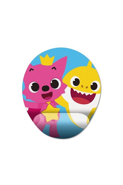 Pixxa Pinkfong - موديل لوحة ماوس مع مسند للمعصم - 1 بيضاوي
