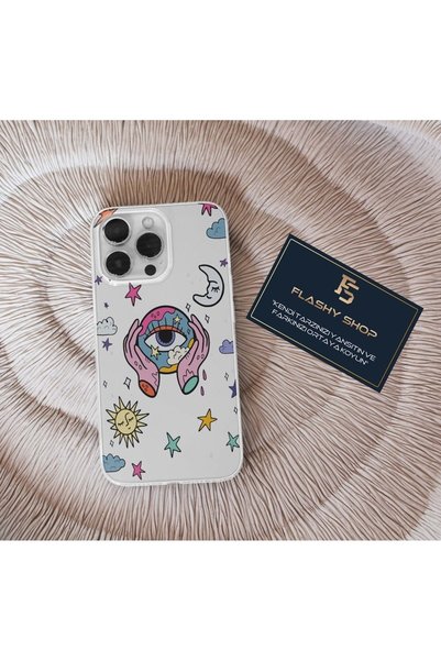 Flashy Shop حافظة شفافة بتصميم جمالي للعين والنجوم متوافقة مع هاتف اوبو رينو ...