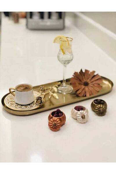 blueavm Blue Avm Kahve Yanı Sunumluk Biblo 3 Adet- Kabak Lokumluk 3 Adet Kapa...