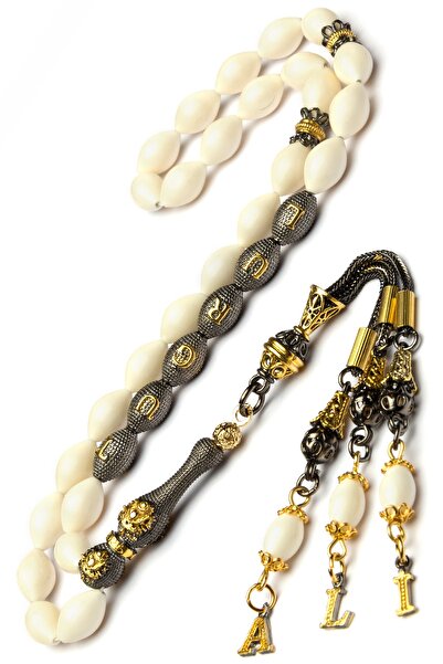 OTTOTESBİH Erkek Hediyelik Harf Püsküllü Deve Kemiği Tesbih, Isimli Tespih