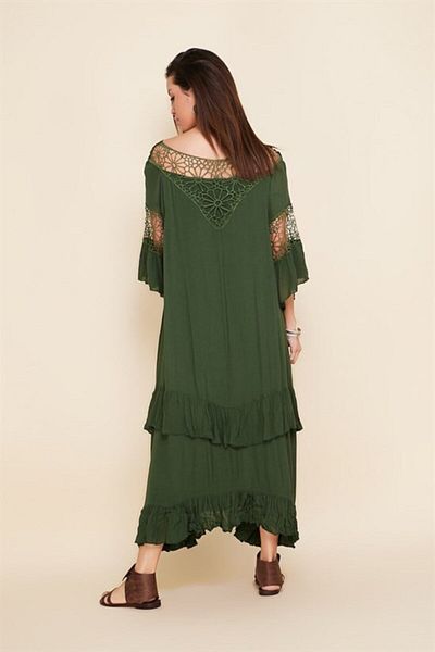Hazinedan Bohemian Lace Detail Casual Ιταλικό Φόρεμα