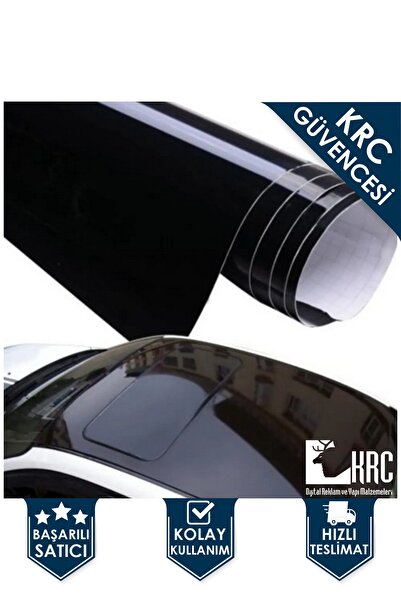 KRCDİJİTAL Piano Black Cam Tavan Kaplama Folyosu 50cmx1m Kendinden Yapışkanlı
