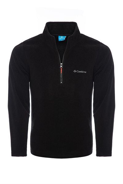 MAXIMILLIAN Pánský fleecový límec Bato Outdoor Fleece černé barvy s polovičním zipem