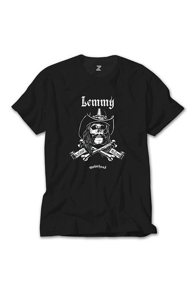 Z zepplin Motörhead Lemmy Kilmister Skull Μαύρο T-Shirt