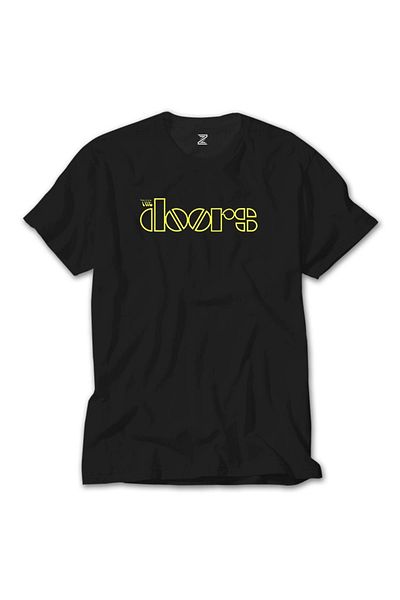 Z zepplin Κίτρινο μαύρο μπλουζάκι με λογότυπο The Doors