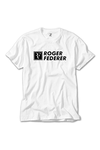 Z zepplin Tricou alb cu text Roger Federer