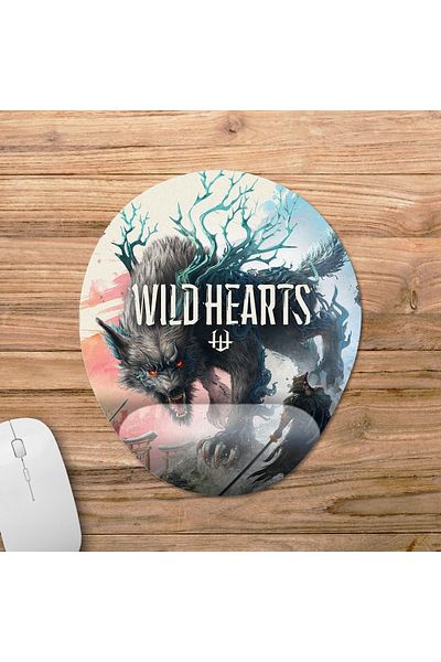 Pixxa موديل لوحة ماوس مع مسند للمعصم من Wild Hearts - 1 بيضاوي