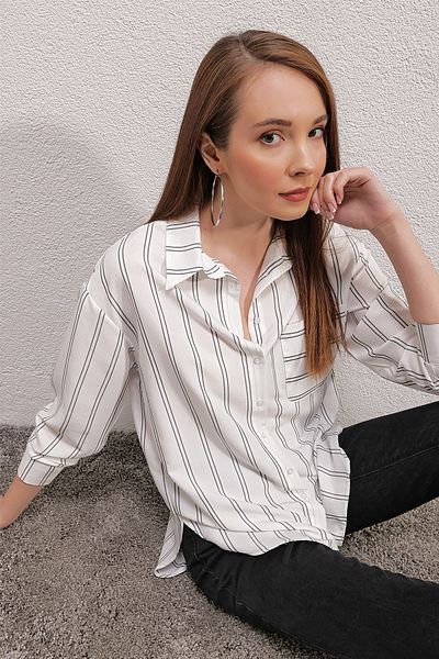 Bigdart 20143 Oversize Shirt with Pockets - White