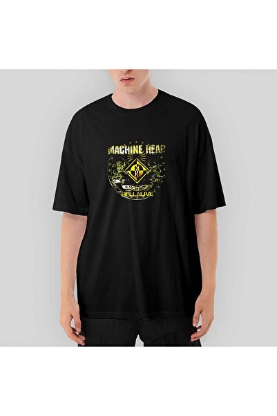 Z zepplin Tricou negru supradimensionat Machine Head Hellalive