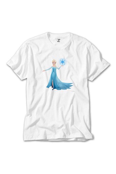 Z zepplin Tricou alb Frozen Elsa Silhouette
