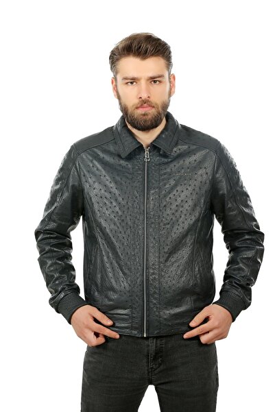 Franko Armondi Erkek Gerçek Deri Spor Luxury Mont Beli Lastikli Lacivert K-90...