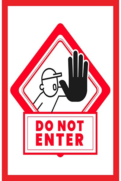 hediyeniburadabul Fără intrare permisă - Afiș retro din lemn „Nu intrați”