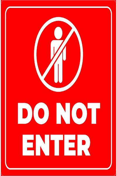 hediyeniburadabul Poster retro din lemn „Fără intrare interzisă”