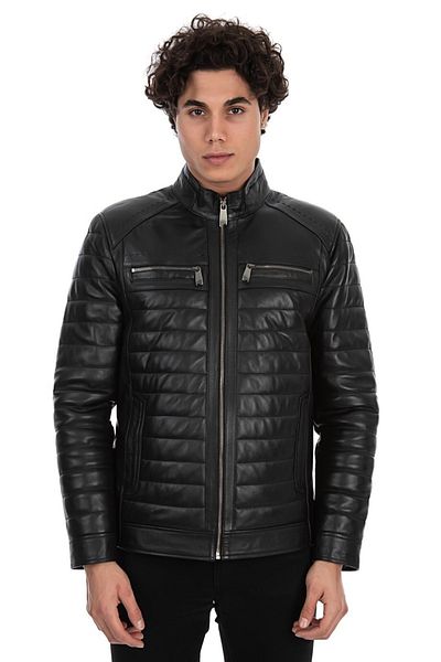 Franko Armondi Men's Real Black Leather Jacket Pzr-k-599 - 20655 Fa9