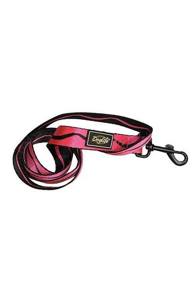 Doglife Neon Pink Wave Dog Walking Collar (2.5 Cm X 120 Cm)