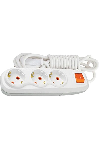 Nilson 3'lü (ÜÇLÜ) 3 Mt Anahtarlı Çocuk Korumalı Grup Priz