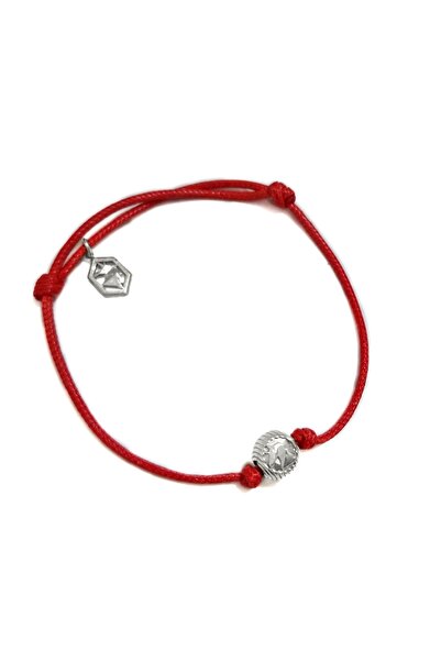 EAST&WEST 925 Ayar Gümüş Charm Şans Kırmızı Ip Bileklik
