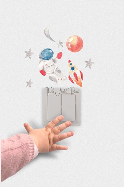 Think And Print Αυτοκόλλητο Μέγα Σετ Αστροναύτης και Πλανήτες