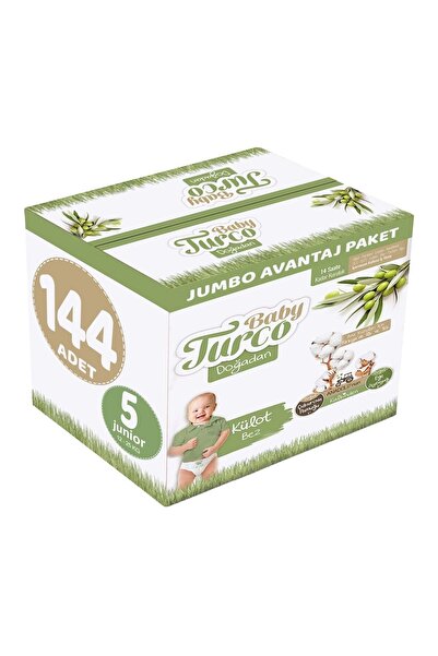 Baby Turco حفاضات داخلية مقاس 5 (12-25 كجم) جونيور 144 قطعة جامبو أدفانتج Pk