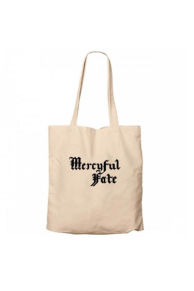 Z zepplin Mercyful Fate Logo Text Cream Canvas Tote Bag