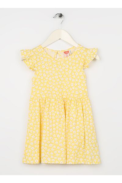Koton Patterned Yellow Baby Standard Dress 3smg80016ak